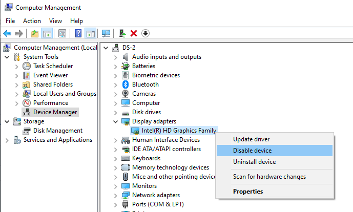 DisableGraphicCardDriver DisableGraphicCardDriver