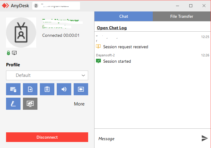 Connected by AnyDesk Connected by AnyDesk