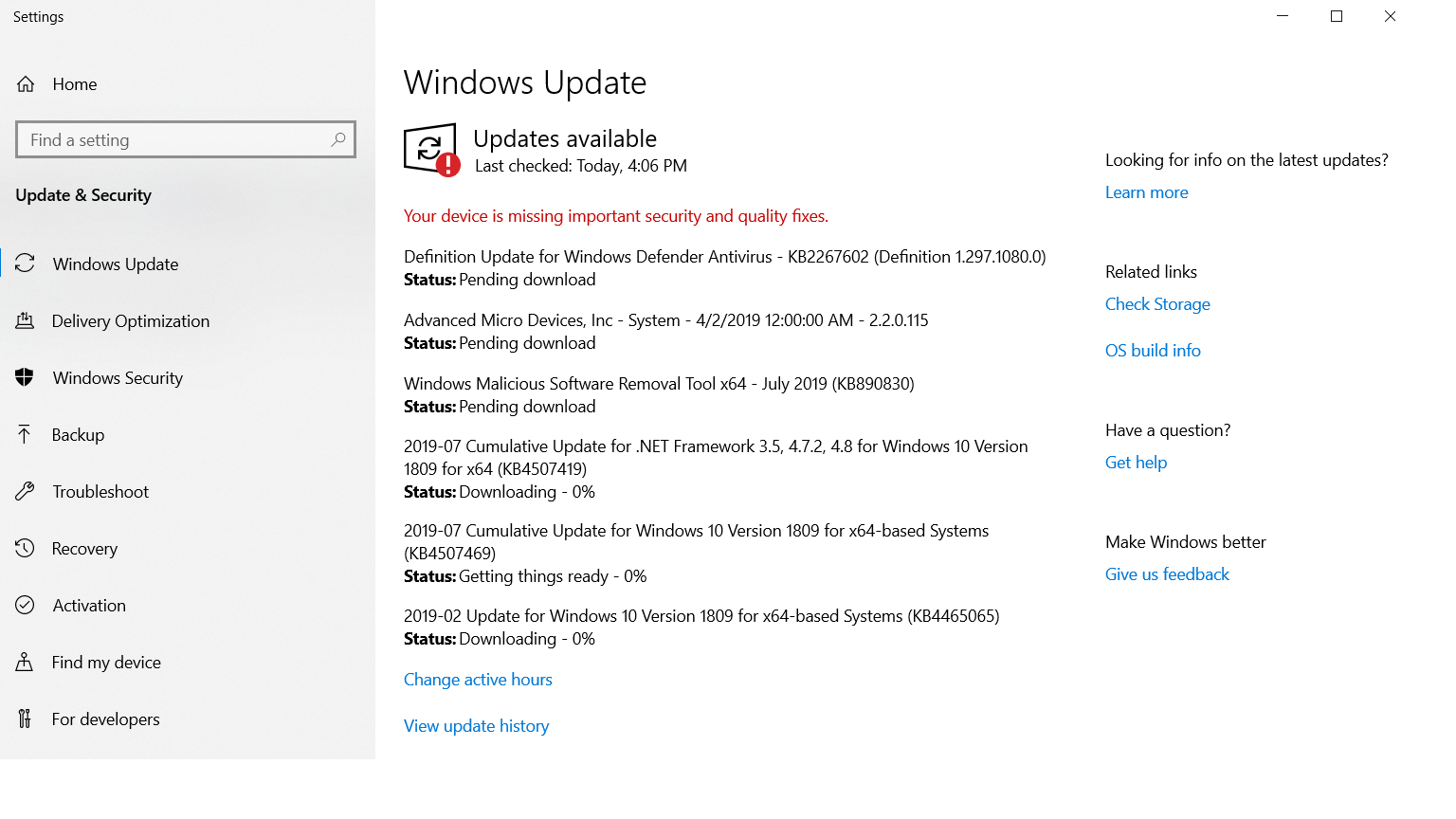 update update